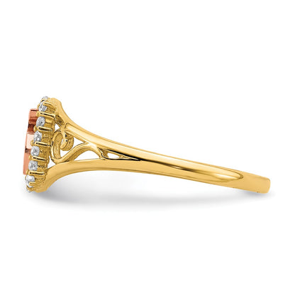 10K Two-Tone Gold CZ 15 Ring