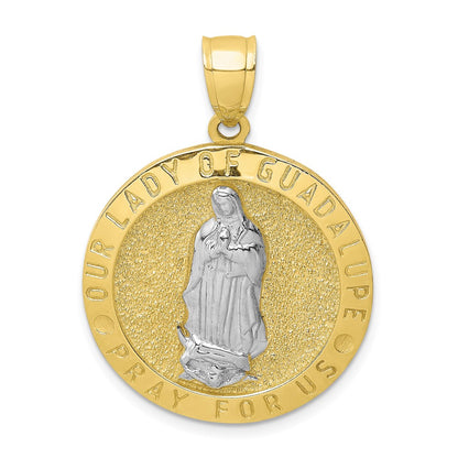 10k Yellow Gold w/Rhodium Reversible Jesus/Last Supper Medal