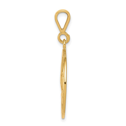 10k Yellow Gold Praying Hands Reversible with Serenity Prayer Pendant