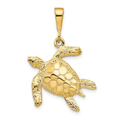 10k Yellow Gold Turtle Pendant