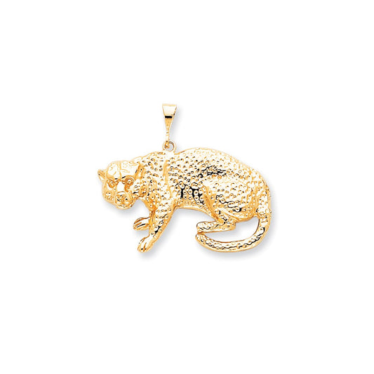 10k Yellow Gold Solid Polished Leopard Charm