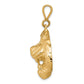 10k Yellow Gold Solid Polished Tiger Head Charm