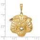 10k Yellow Gold Solid Polished Tiger Head Charm