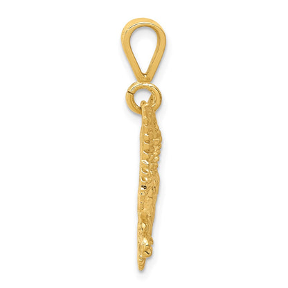 10k Yellow Gold Solid Polished Spread Eagle Charm