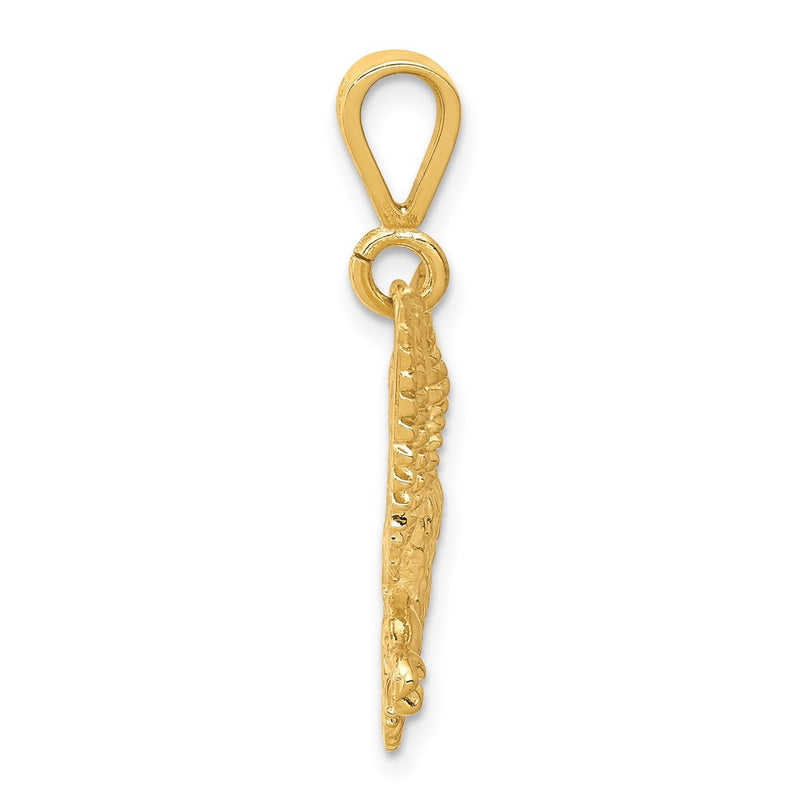 10k Yellow Gold Solid Polished Spread Eagle Charm