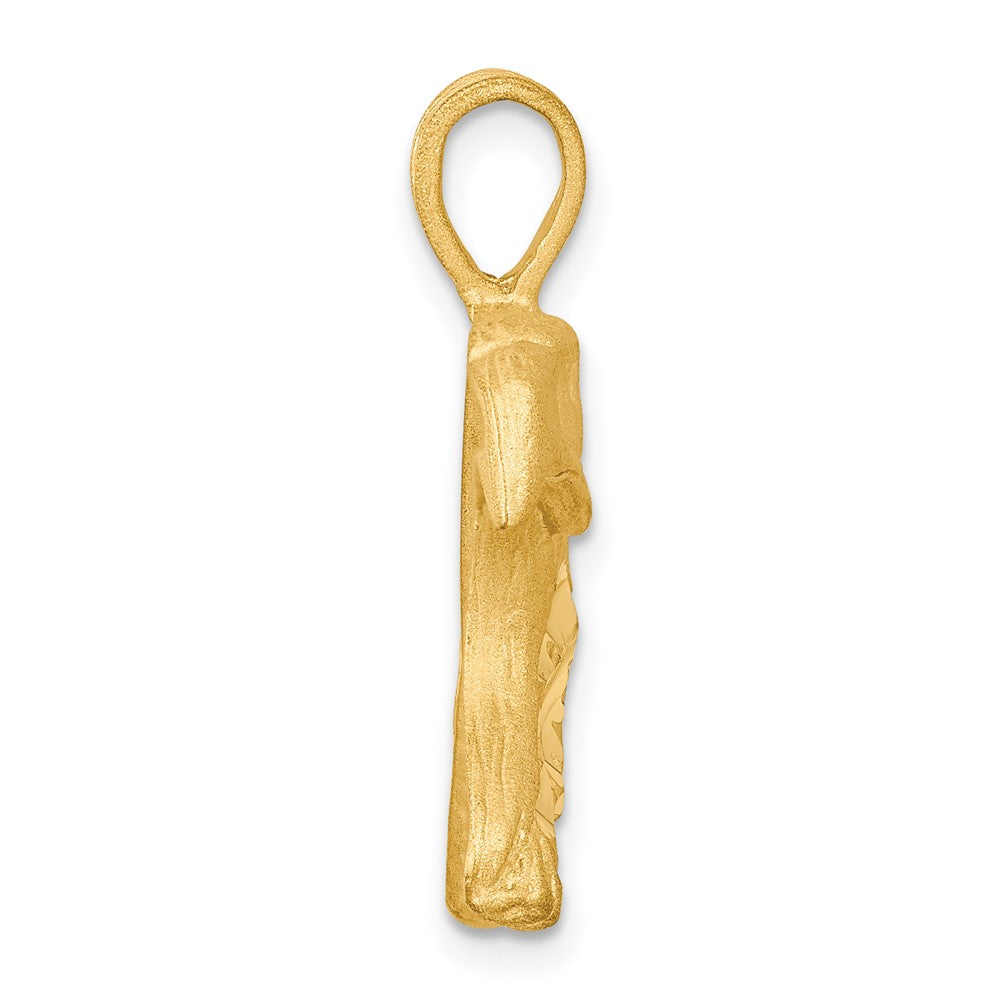 10k Yellow Gold Solid Diamond-cut Eagle Head Charm