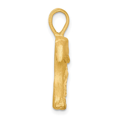 10k Yellow Gold Solid Diamond-cut Eagle Head Charm