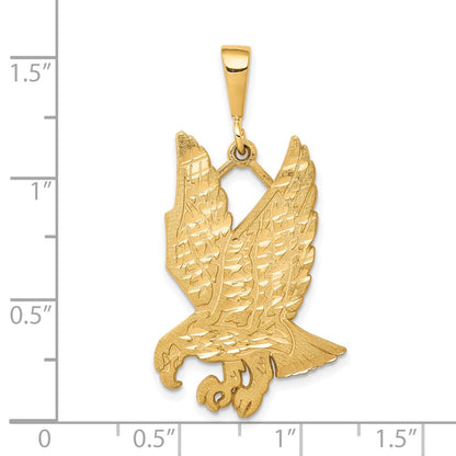 10k Yellow Gold Solid Diamond-cut Eagle Charm