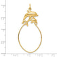 10k Yellow Gold Double Dolphin Charm Holder