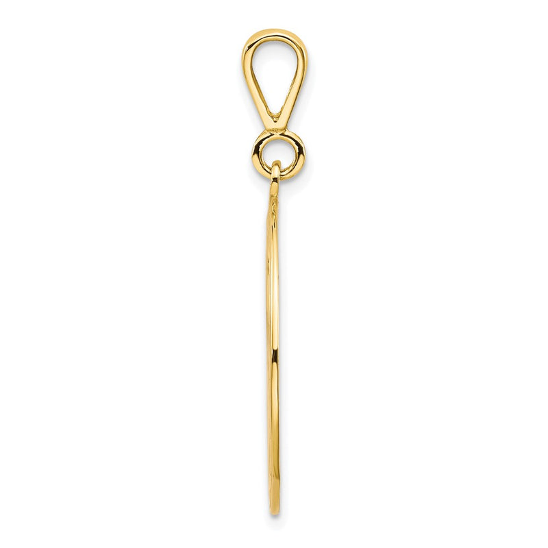 10k Yellow Gold Polished and Textured Masonic Symbol Pendant