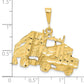 10k Yellow Gold Solid Diamond-cut Semi with Trailer Charm