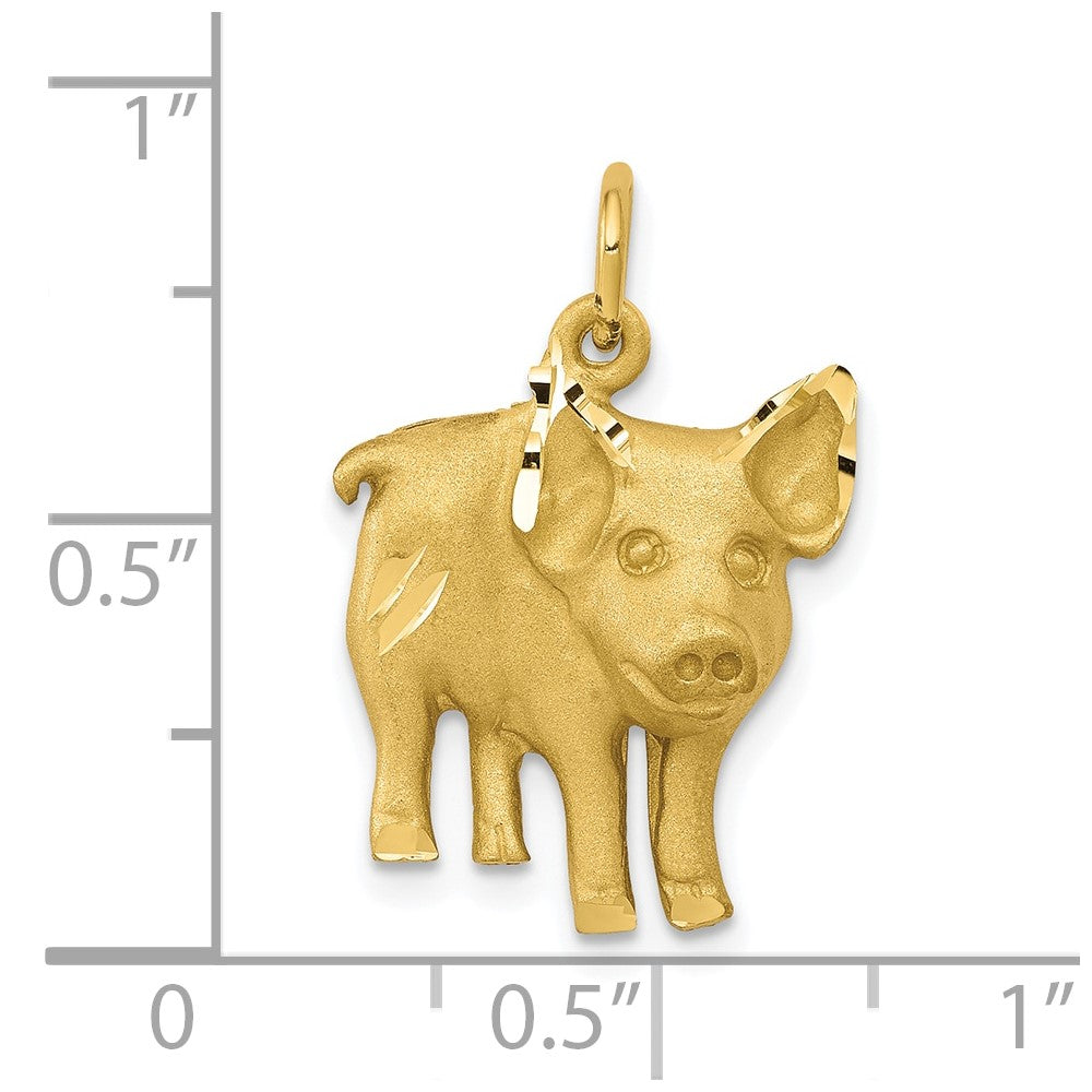 10k Yellow Gold Pig Charm