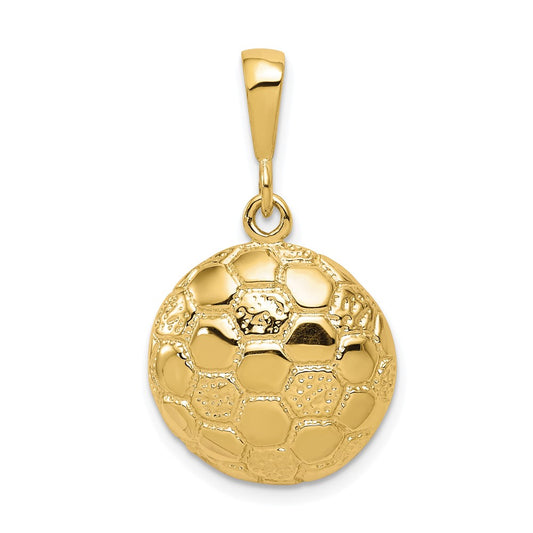 10k Yellow Gold Soccer Ball Charm