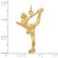 10k Yellow Gold Solid Diamond-cut Figure Skater Charm