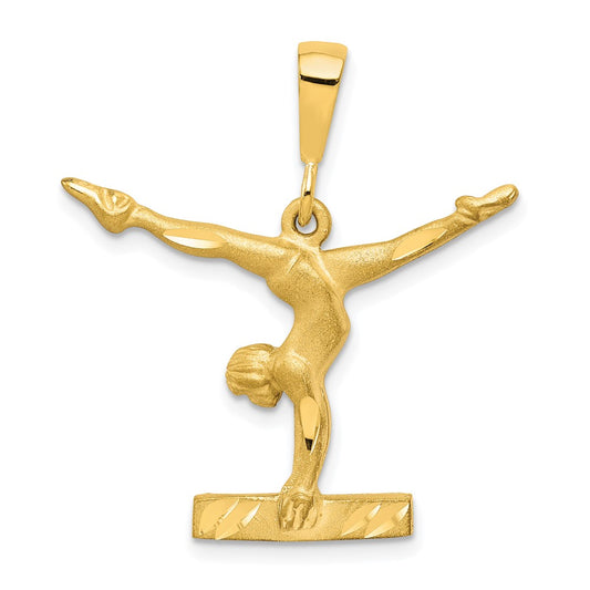 10k Yellow Gold Solid Gymnast Charm