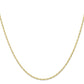 10K Yellow Gold 1.35mm Carded Cable Rope Chain Necklace