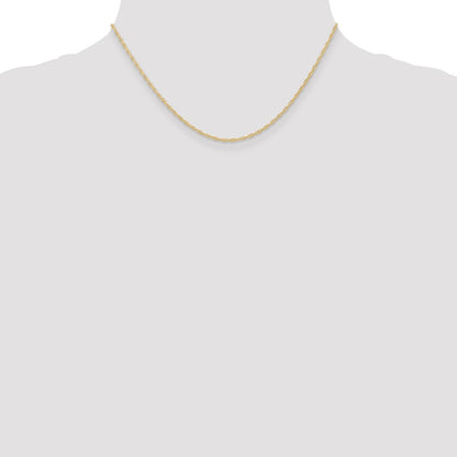 10K Yellow Gold 1.35mm Carded Cable Rope Chain Necklace