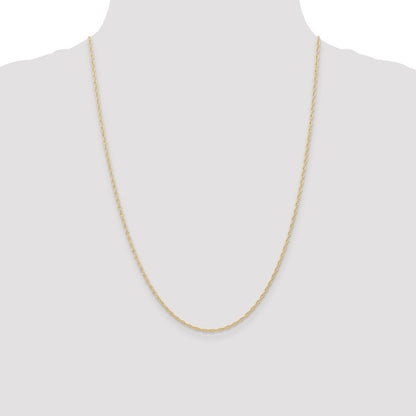 10K Yellow Gold 1.35mm Carded Cable Rope Chain Necklace