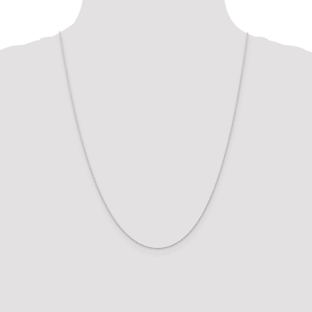 10k White Gold .5mm Carded Cable Rope Chain Necklace