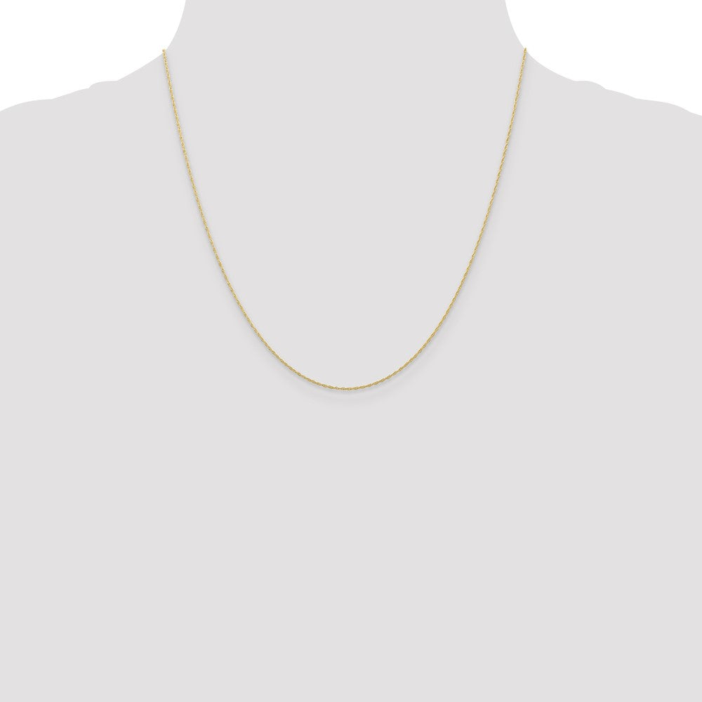 10K Yellow Gold .5mm Carded Cable Rope Chain Necklace