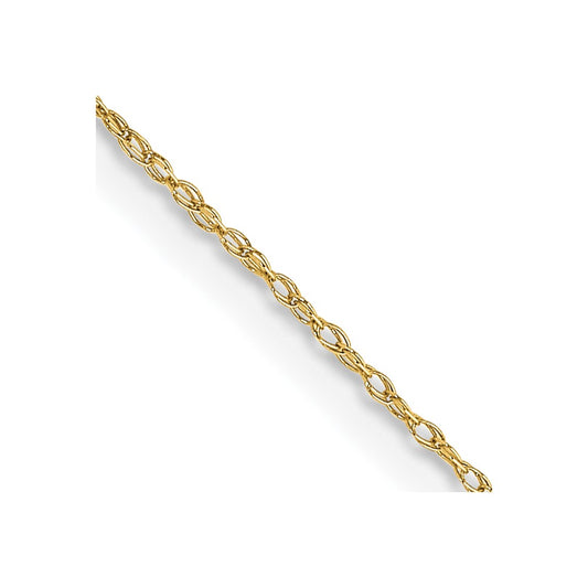 10K Yellow Gold .5mm Carded Cable Rope Chain Necklace