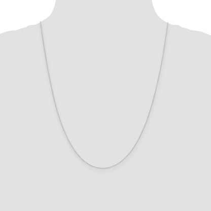 10k White Gold .42mm Carded Curb Chain Necklace