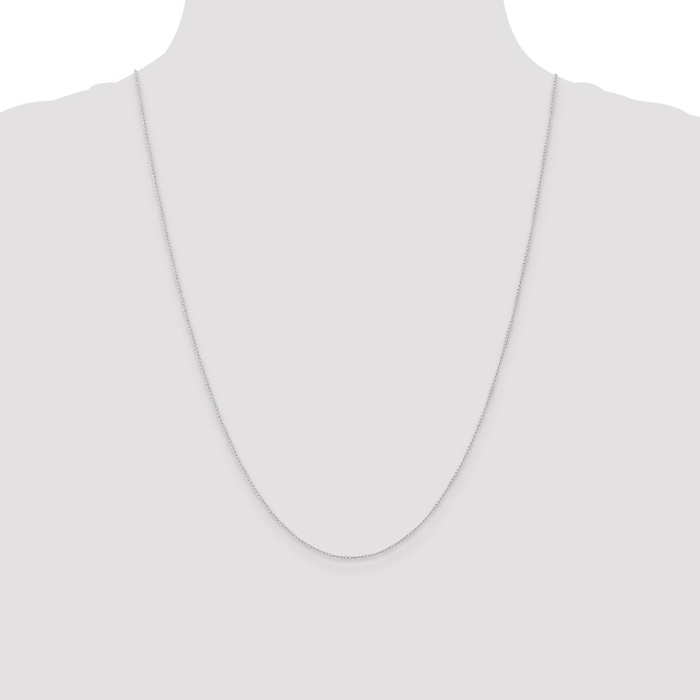 10k White Gold .5mm Carded Curb Chain Necklace