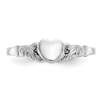 14K White Gold Heart Ring