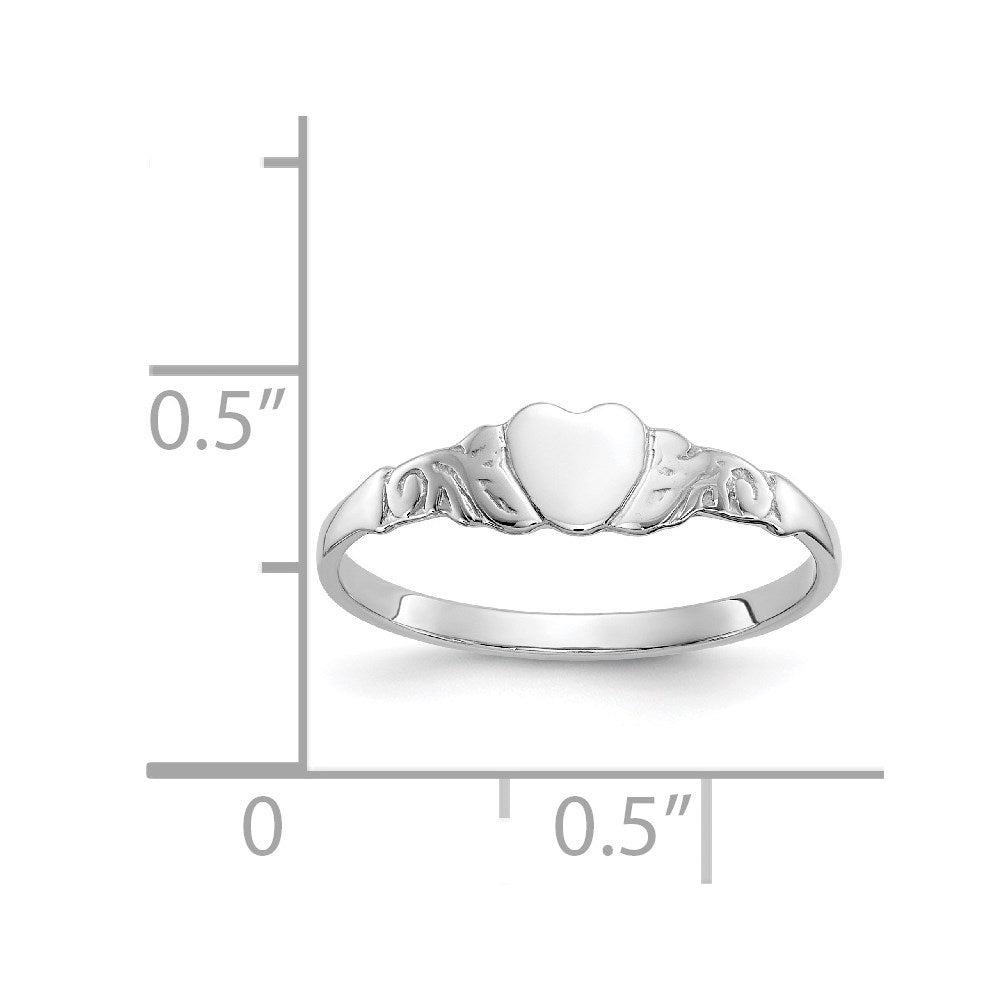 14K White Gold Heart Ring