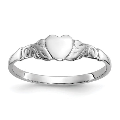 14K White Gold Heart Ring