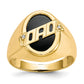 10K Yellow Gold Men's Real Diamond and Black Onyx DAD Ring (Light Weight Option)