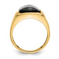 10K Yellow Gold Men's Real Diamond and Black Onyx Ring