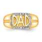Men's Real Diamond DAD Ring in Solid 10k Yellow Gold Perfect Father's Day Gift