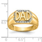 Men's Real Diamond DAD Ring in Solid 10k Yellow Gold Perfect Father's Day Gift