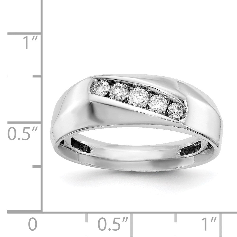 Men's Natural 1/3Ct. Diamond Band Ring in 14K White Gold Men's Jewelry