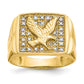10K Yellow Gold & Rhodium .10ct Real Diamond Mens Eagle Ring