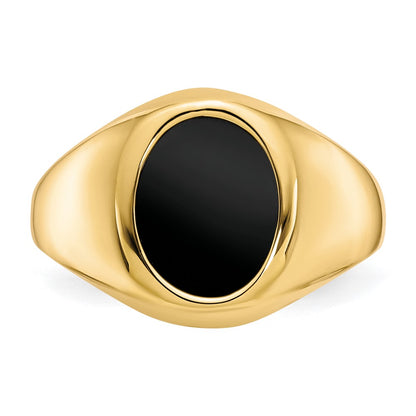 10K Yellow Gold Onyx Mens Ring