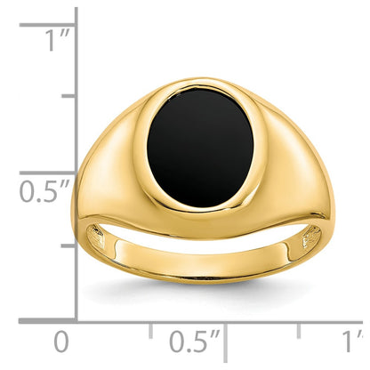 10K Yellow Gold Onyx Mens Ring