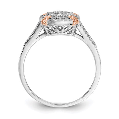 Real 1/3Ct. Diamond Engagement Ring in 14K White and Rose Gold