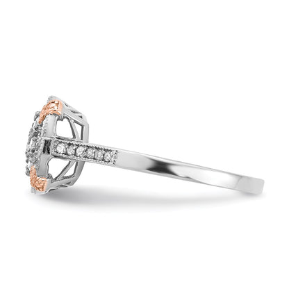 Real 1/3Ct. Diamond Engagement Ring in 14K White and Rose Gold