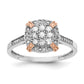 Real 1/3Ct. Diamond Engagement Ring in 14K White and Rose Gold