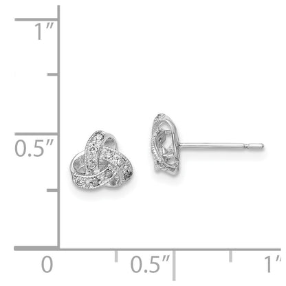 10k White Gold Tiara Collection White Gold Polished Diamond Post Earrings