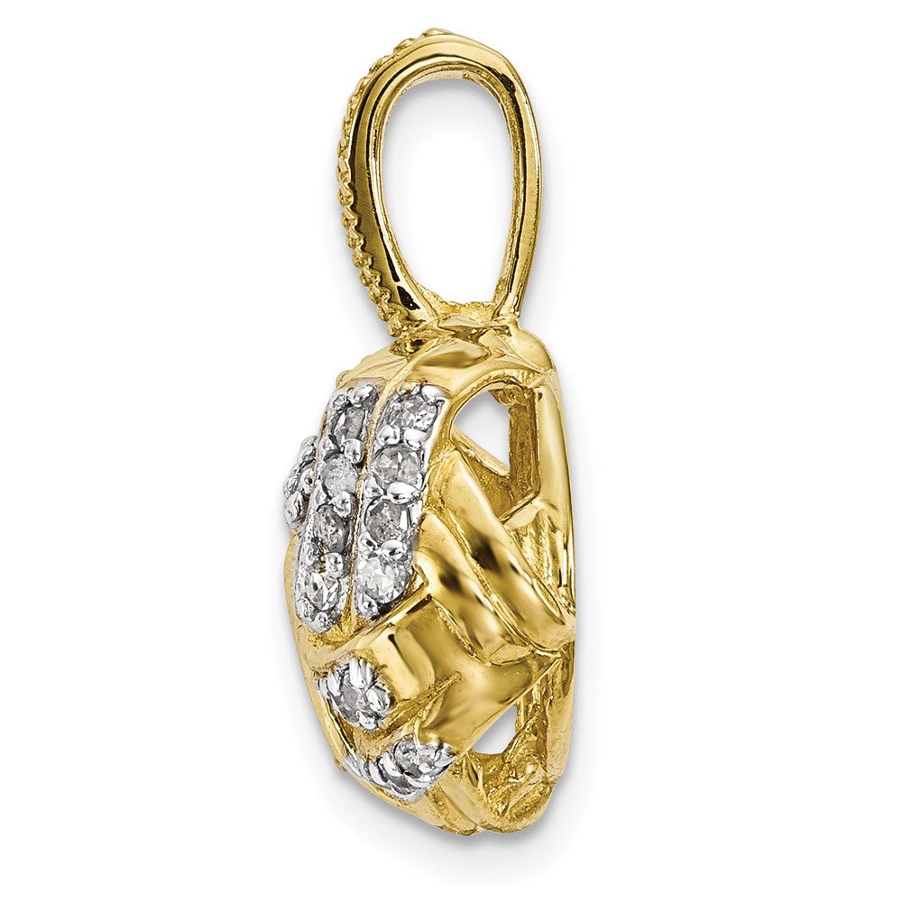 10k Yellow Gold Tiara Collection Polished Diamond Necklace