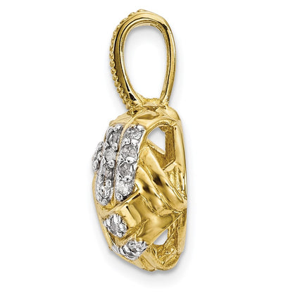 10k Yellow Gold Tiara Collection Polished Diamond Necklace