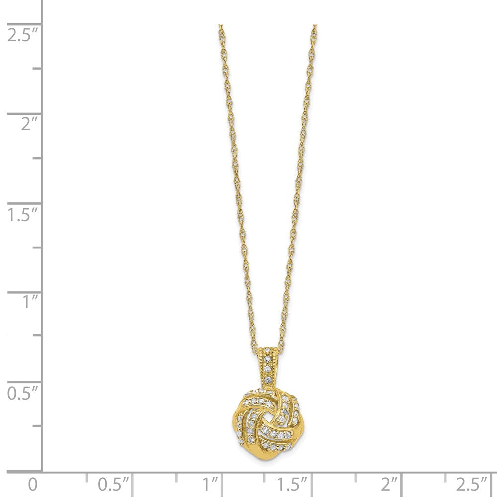 10k Yellow Gold Tiara Collection Polished Diamond Necklace