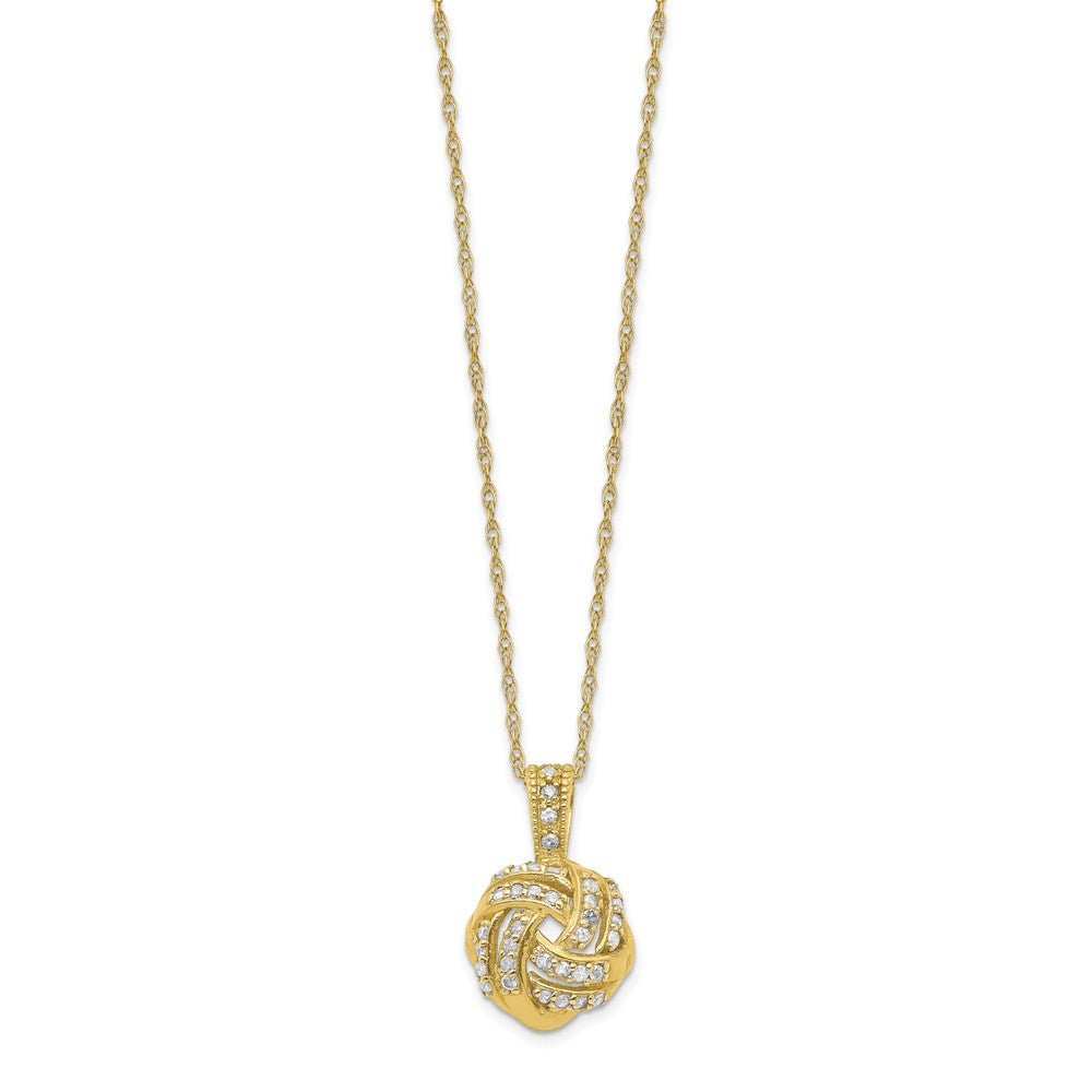 10k Yellow Gold Tiara Collection Polished Diamond Necklace