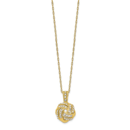 10k Yellow Gold Tiara Collection Polished Diamond Necklace