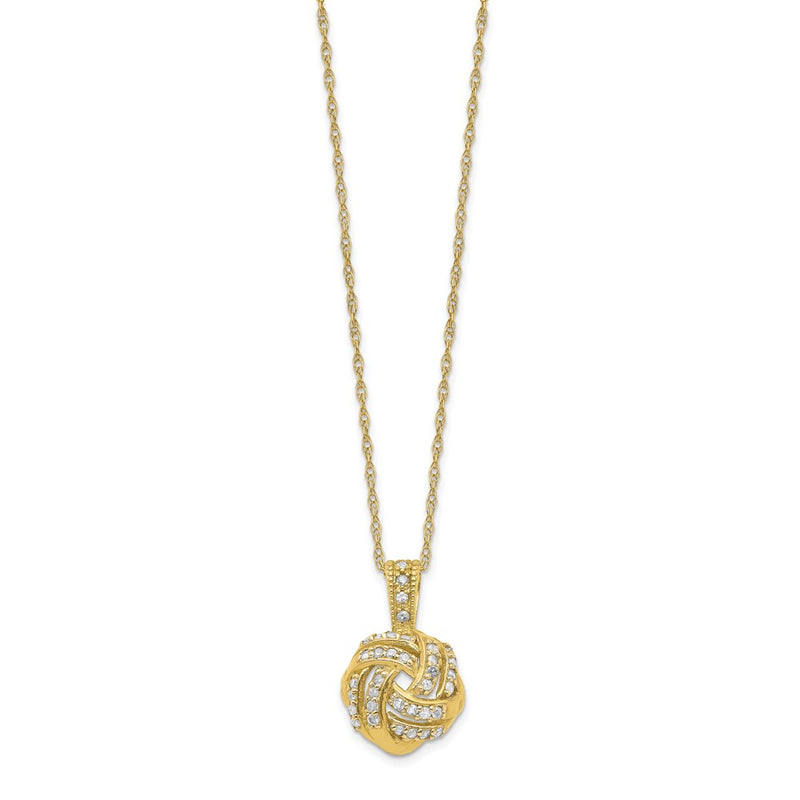 10k Yellow Gold Tiara Collection Polished Diamond Necklace