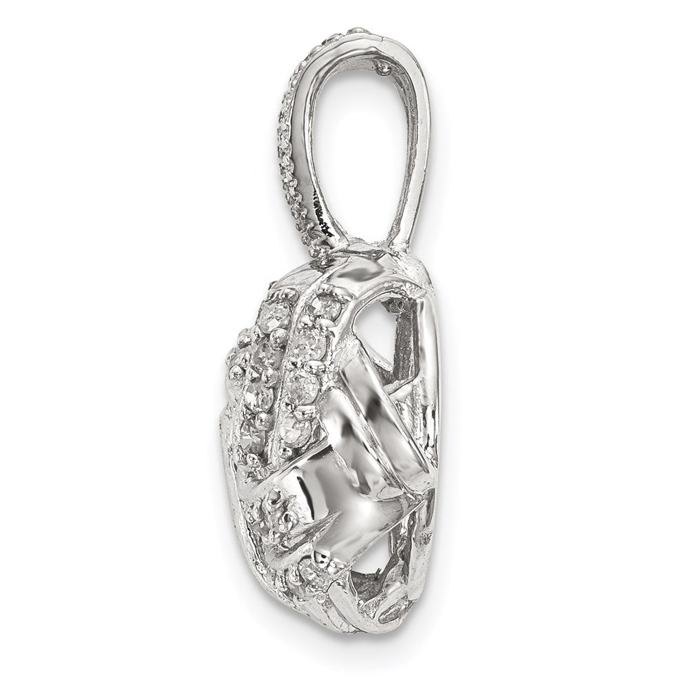 10k White Gold Tiara Collection White Gold Polished Diamond Necklace