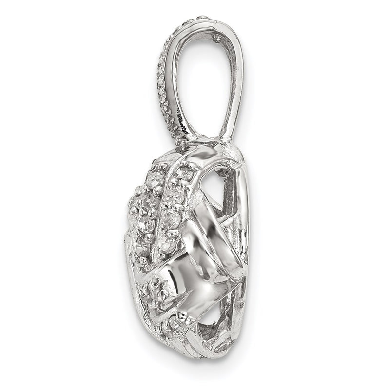 10k White Gold Tiara Collection White Gold Polished Diamond Necklace